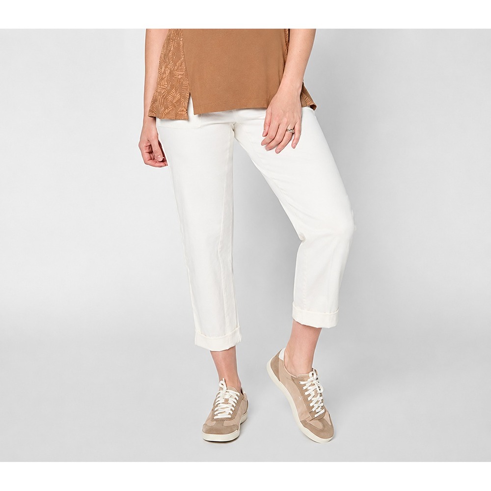 LOGO by Lori Goldstein Regular Straight Leg Ankle Jeans Marshmallow, Reg 10